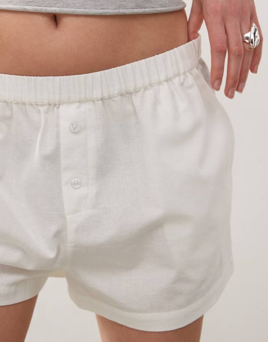 COLLUSION vävda boxershorts i vitt - VIT - Image 4