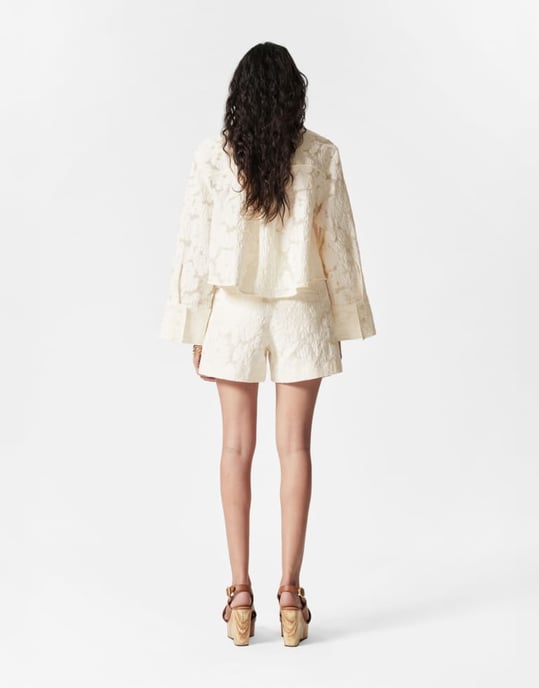 & Other Stories koord spets-jacquardshorts i off white - Image 3