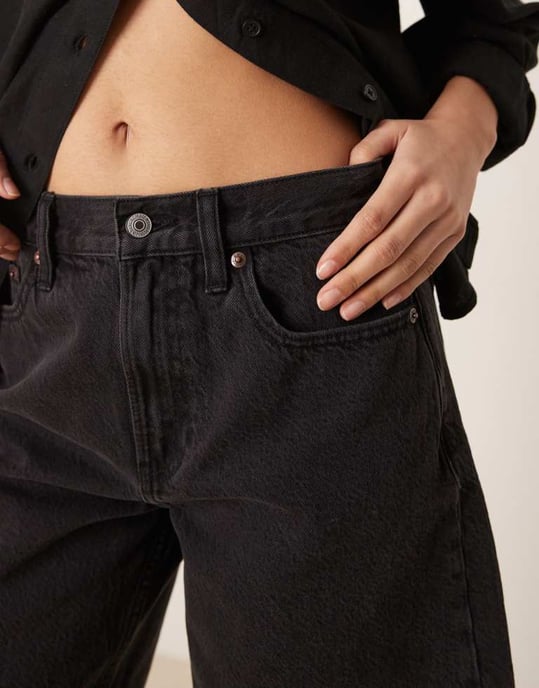 Abercrombie & Fitch klassiska mid rise bermudashorts i svart - Image 3