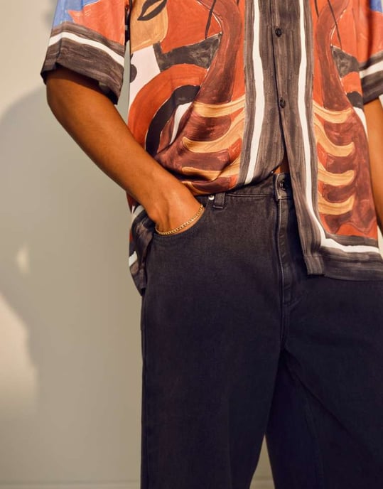 Topman tvättade twill-sjorts i grått - Image 4