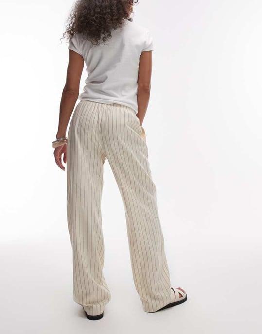 Topshop randig bobbi boxer jogger i beige - Image 2