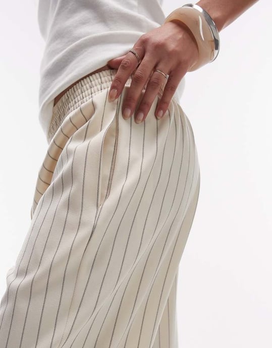 Topshop randig bobbi boxer jogger i beige - Image 3