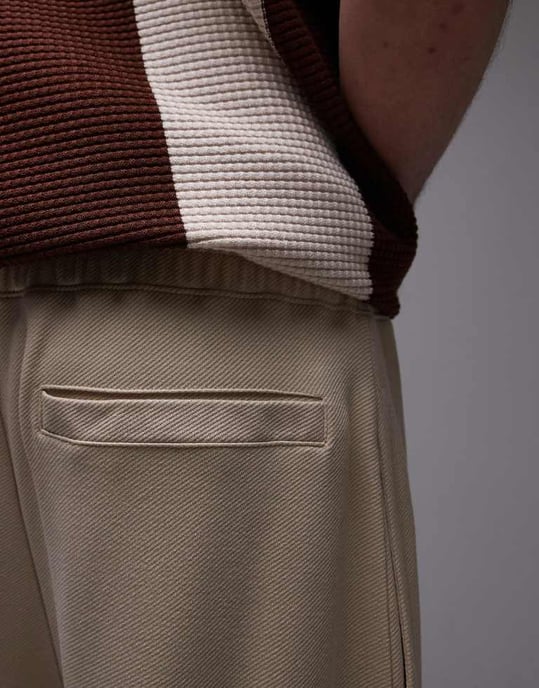 Topman premium rak passform twill jogger i sten - Image 4