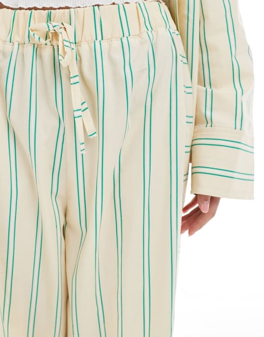 ASOS DESIGN överdimensionerad bomullspoplin jogger med barrel-leg och kontraststripat panel - Image 3