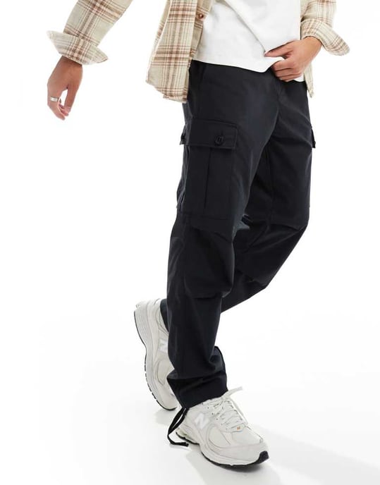 HUGO Red garlo cargo trousers in black - Image 3