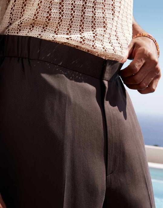 ASOS DESIGN oversized tapered lätta kostymbyxor i grått - Image 3