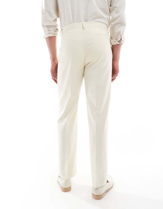 ASOS DESIGN raka kostymbyxor i sten - Image 2