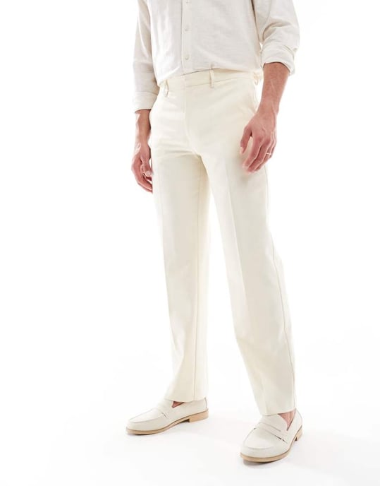 ASOS DESIGN raka kostymbyxor i sten - Image 3