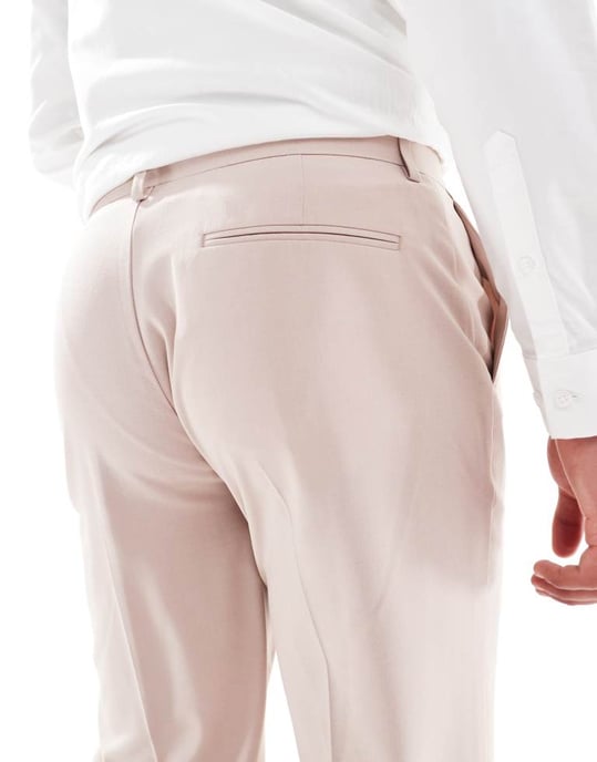 ASOS DESIGN raka kostymbyxor i ljusrosa - Image 4