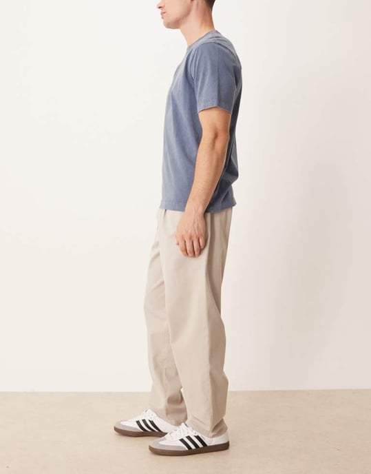 ASOS DESIGN smart tapered chinos i stenfarbe - Image 3