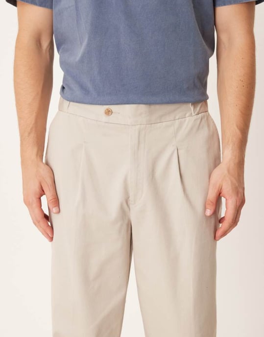 ASOS DESIGN smart tapered chinos i stenfarbe - Image 4