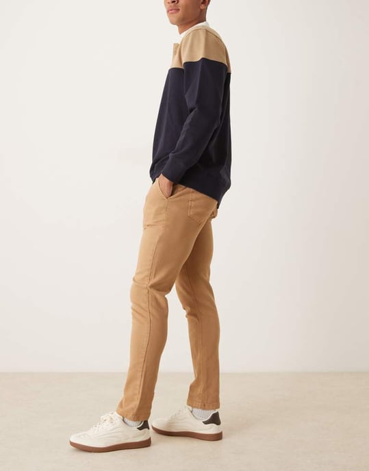 ASOS DESIGN smala chinos i beige - Image 3