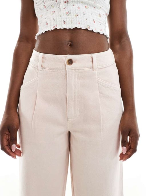 ASOS DESIGN cropped vida byxor i rosa - Image 4
