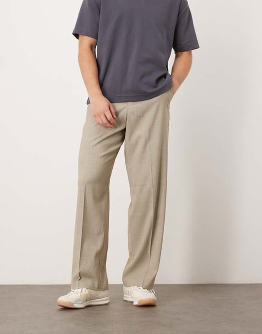 ASOS DESIGN smart vida byxor i ljusgrå melange - Image 1