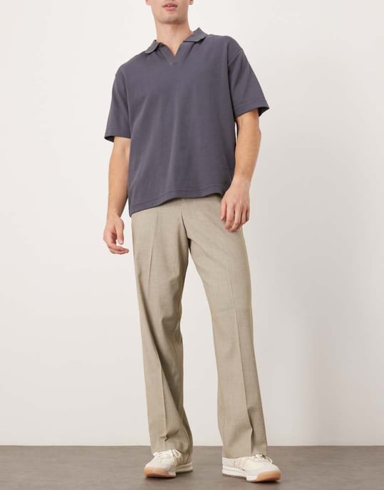 ASOS DESIGN smart vida byxor i ljusgrå melange - Image 2