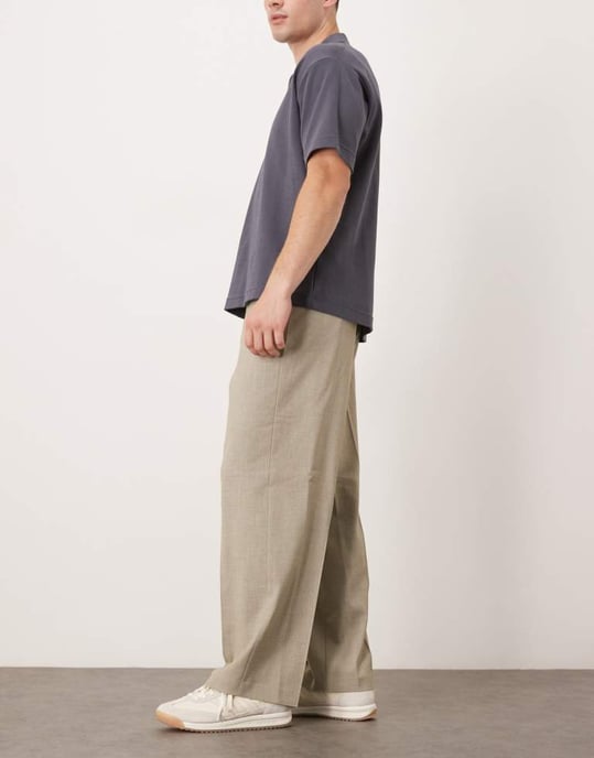 ASOS DESIGN smart vida byxor i ljusgrå melange - Image 3