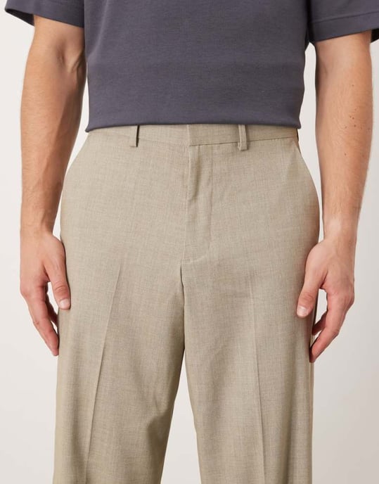 ASOS DESIGN smart vida byxor i ljusgrå melange - Image 4