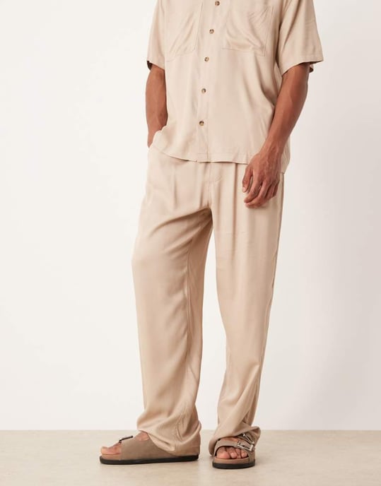 ASOS DESIGN matchande baggybyxor i stenfarbe - Image 2