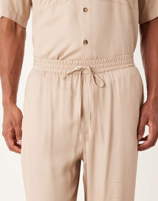 ASOS DESIGN matchande baggybyxor i stenfarbe - Image 4