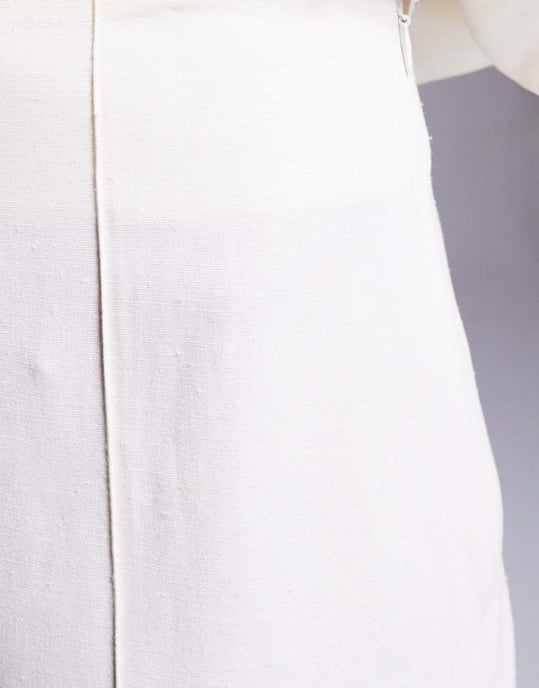 ASOS DESIGN skräddarsydda linne culottebyxor i koord i elfenben - Image 3