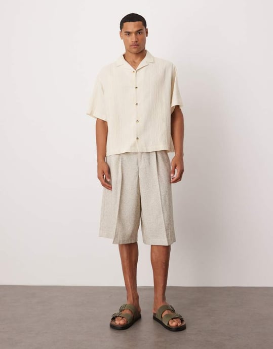 ASOS DESIGN boxig revere-skjorta med fickdetaljer i sten - Image 2