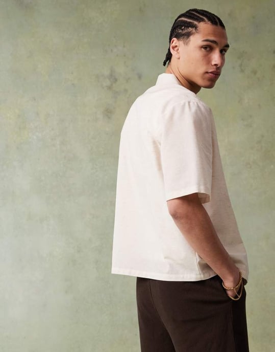 ASOS DESIGN boxy oversized skjorta med broderi i sten - Image 3