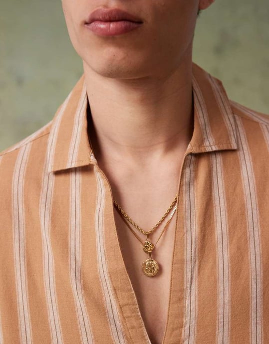 ASOS DESIGN boxy oversized skjorta med vertikala ränder i brunt - Image 4