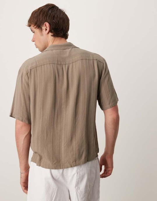 Abercrombie & Fitch långärmad kortärmad lätt skjorta i grå - Image 3