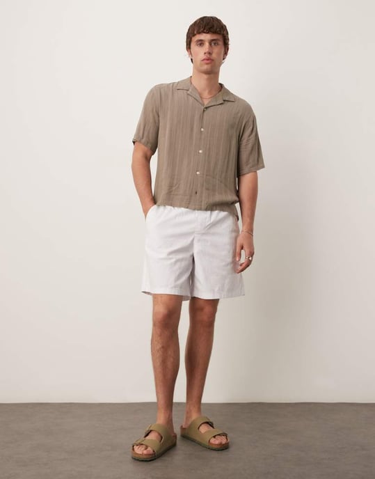 Abercrombie & Fitch långärmad kortärmad lätt skjorta i grå - Image 4
