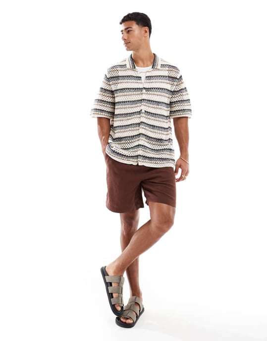 Jack & Jones virkad skjorta i ränder - Image 2