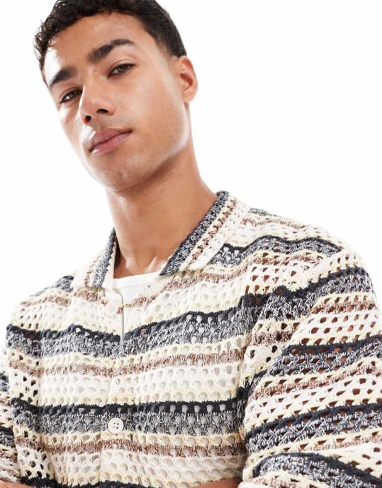 Jack & Jones virkad skjorta i ränder - Image 3