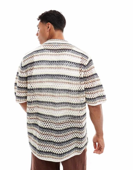 Jack & Jones virkad skjorta i ränder - Image 4