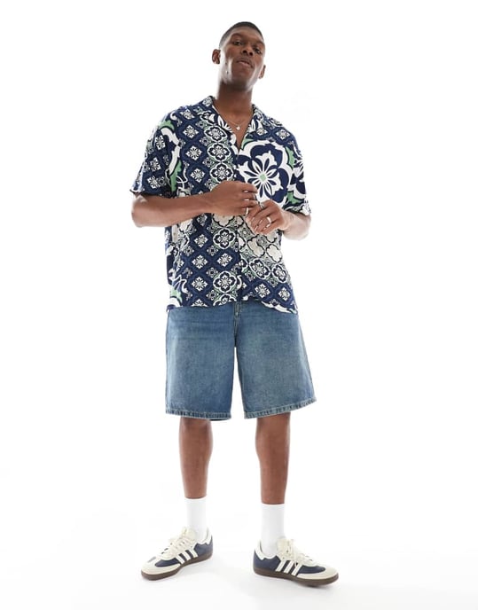 Jack & Jones oversize-skjorta med kakeltryck - Image 2