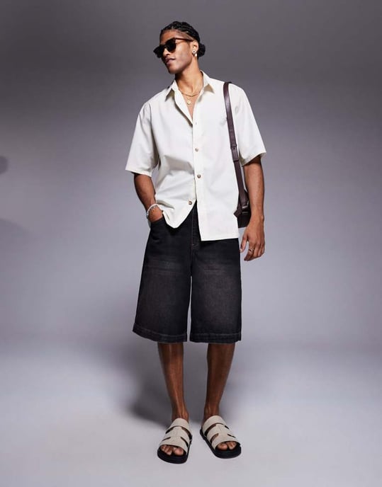 ASOS DESIGN avslappnad poplin-skjorta i beige - Image 2