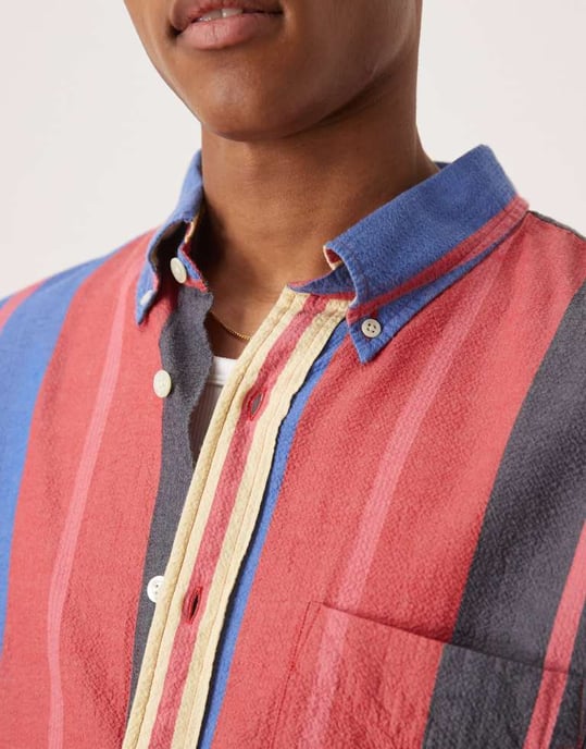 GANT seersucker mångfärgad randig oversized skjorta - Image 2