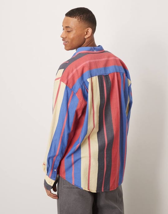 GANT seersucker mångfärgad randig oversized skjorta - Image 4