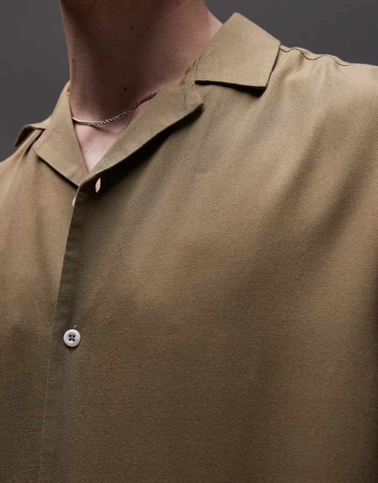 Topman kortärmad skjorta i khaki - Image 4