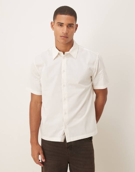 ASOS DESIGN avslappnad skjorta i vitt - Image 1