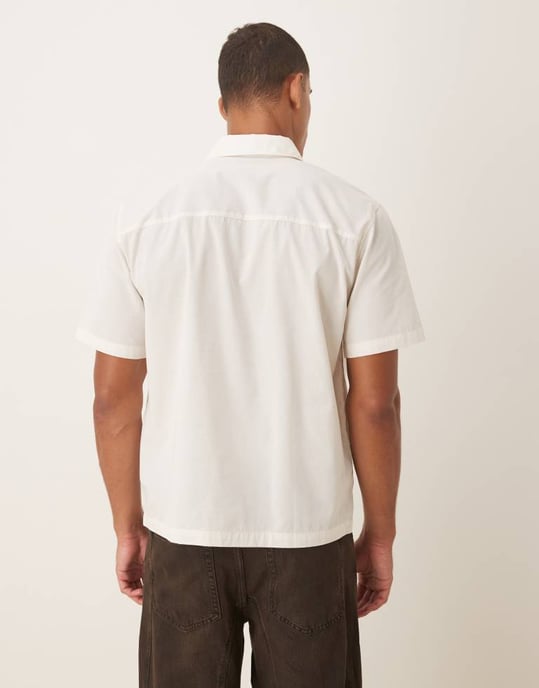ASOS DESIGN avslappnad skjorta i vitt - Image 3