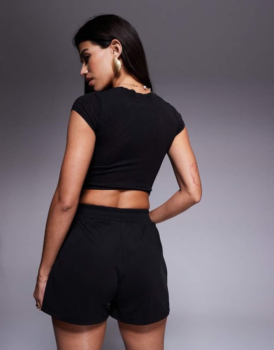 ASOS DESIGN jersey twill boxershorts i svart - Image 4