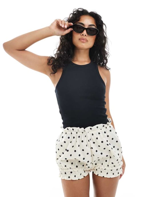 Miss Selfridge polka dot bloomer shorts - Image 4