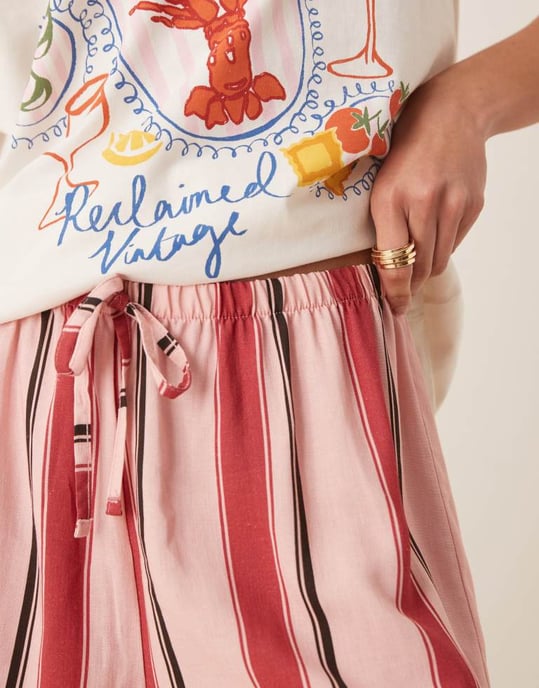 ASOS DESIGN mikrosort i rosa rand - Image 3