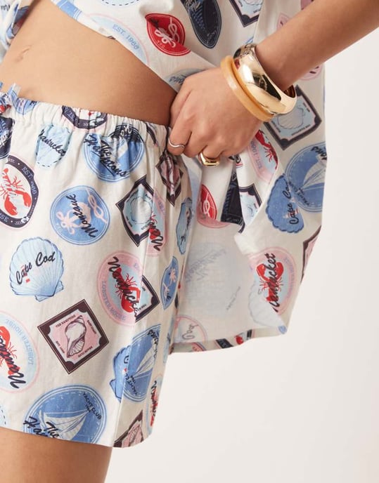 Miss Selfridge shorts-set i semestertryck - Image 2