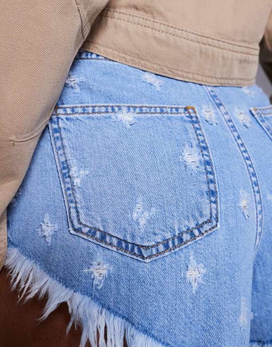 ASOS X THE SOURCED COLLECTION slitna mikrodenimshorts - Image 3