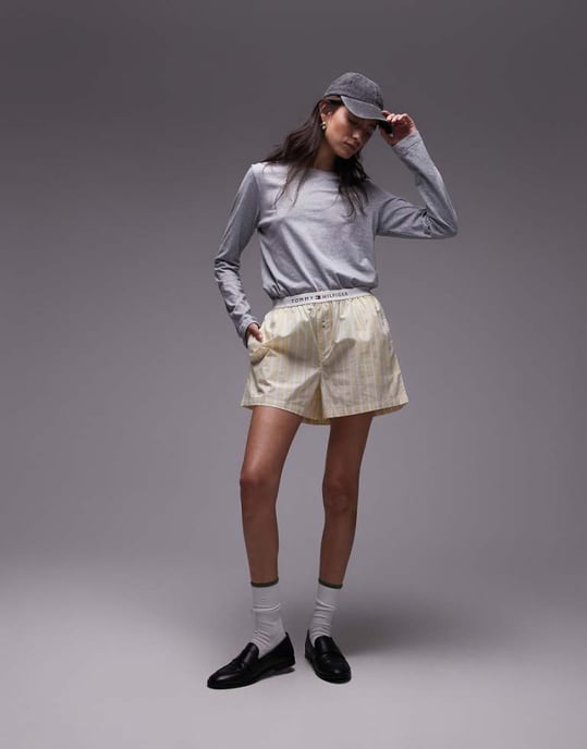 Tommy Hilfiger poplinboxershorts i smörgul rand - Image 1