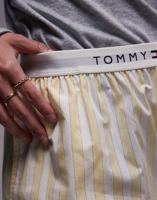 Tommy Hilfiger poplinboxershorts i smörgul rand - Image 3