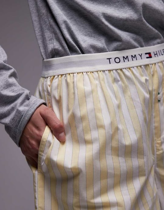 Tommy Hilfiger poplinboxershorts i smörgul rand - Image 4