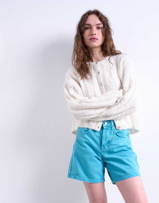 Topshop denim Editor-shorts i blått - Image 1