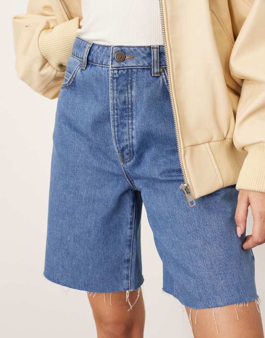 ARRANGE Wilson denim slouchy shorts i klassiskt blått - Image 2