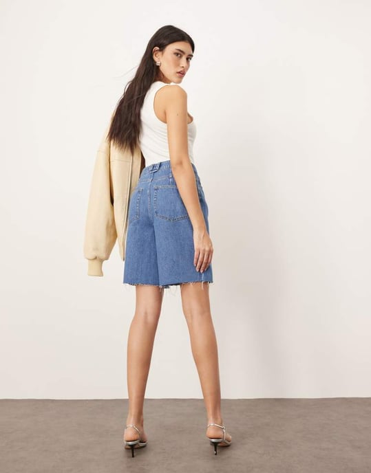 ARRANGE Wilson denim slouchy shorts i klassiskt blått - Image 3